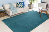 Brockton Solid Wool Teal Area Rug - Ornate Home