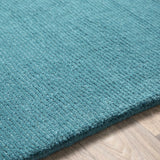 Brockton Solid Wool Teal Area Rug - Ornate Home