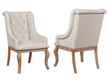 Brockway Cream & Barley Brown Arm Chairs (Set of 2) - Ornate Home