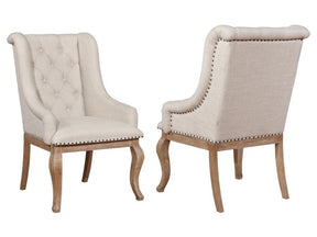 Brockway Cream & Barley Brown Arm Chairs (Set of 2) - Ornate Home