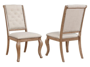 Brockway Cream Barley Brown Side Chairs (Set of 2) - Ornate Home