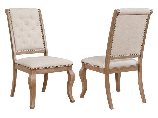 Brockway Cream Barley Brown Side Chairs (Set of 2) - Ornate Home