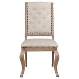 Brockway Cream Barley Brown Side Chairs (Set of 2) - Ornate Home