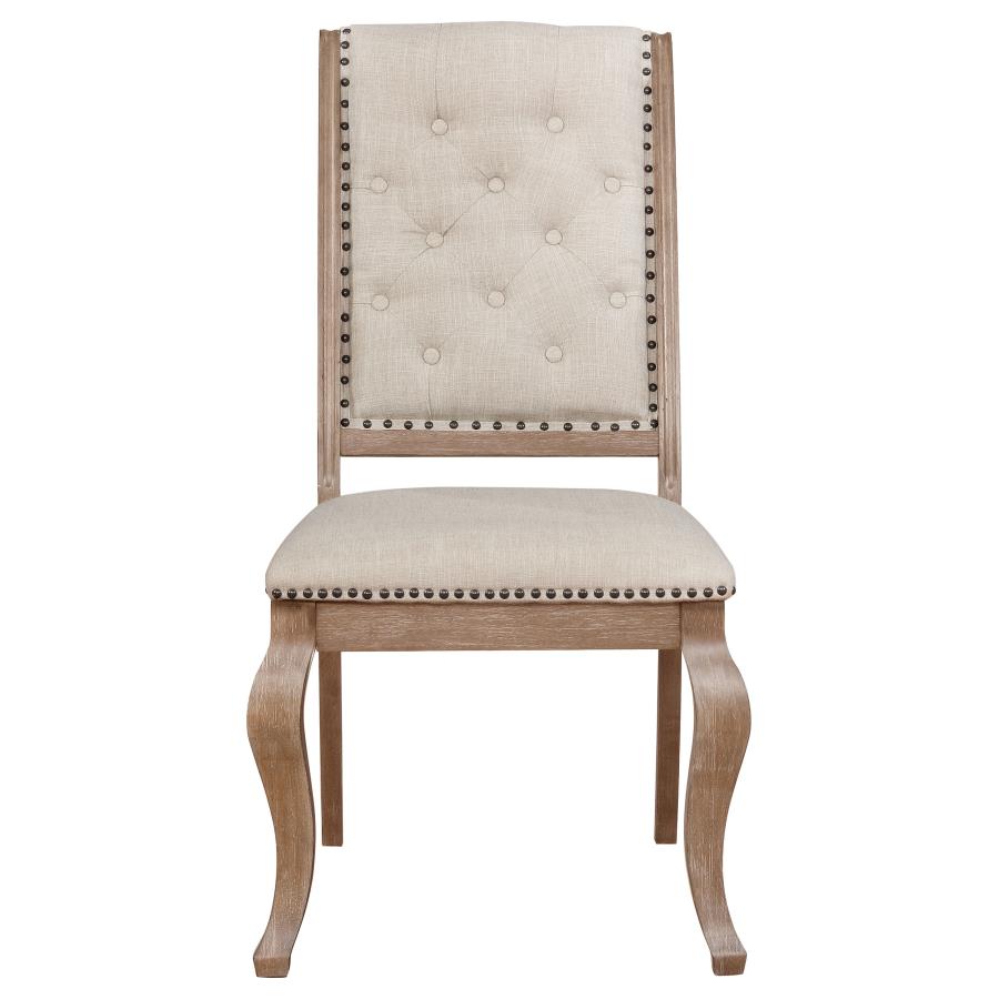 Brockway Cream Barley Brown Side Chairs (Set of 2) - Ornate Home