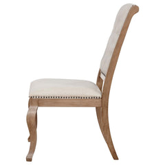Brockway Cream Barley Brown Side Chairs (Set of 2) - Ornate Home