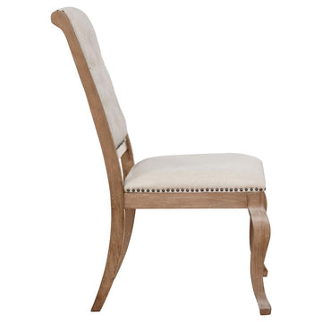 Brockway Cream Barley Brown Side Chairs (Set of 2) - Ornate Home