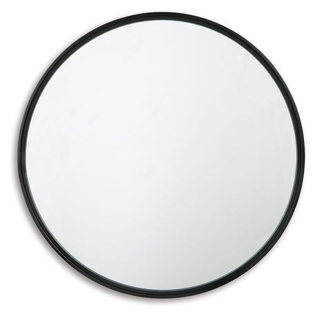 Brocky Black Round Accent Mirror - Ornate Home