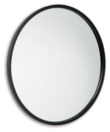 Brocky Black Round Accent Mirror - Ornate Home