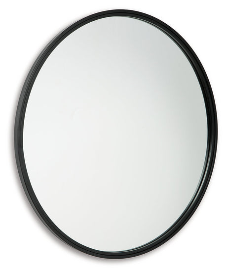 Brocky Black Round Accent Mirror - Ornate Home