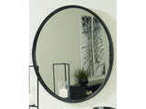 Brocky Black Round Accent Mirror - Ornate Home