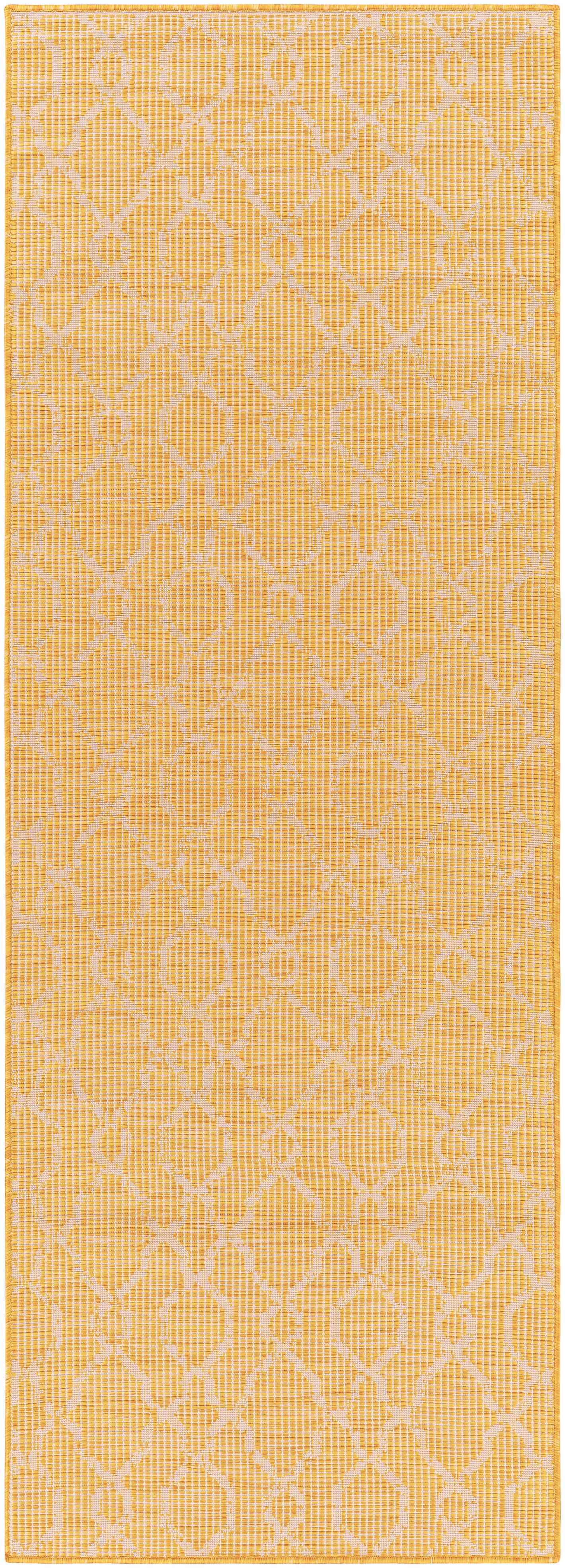 Brocton Yellow Flatweave Outdoor Rug - Clearance - Ornate Home