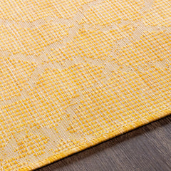 Brocton Yellow Flatweave Outdoor Rug - Clearance - Ornate Home