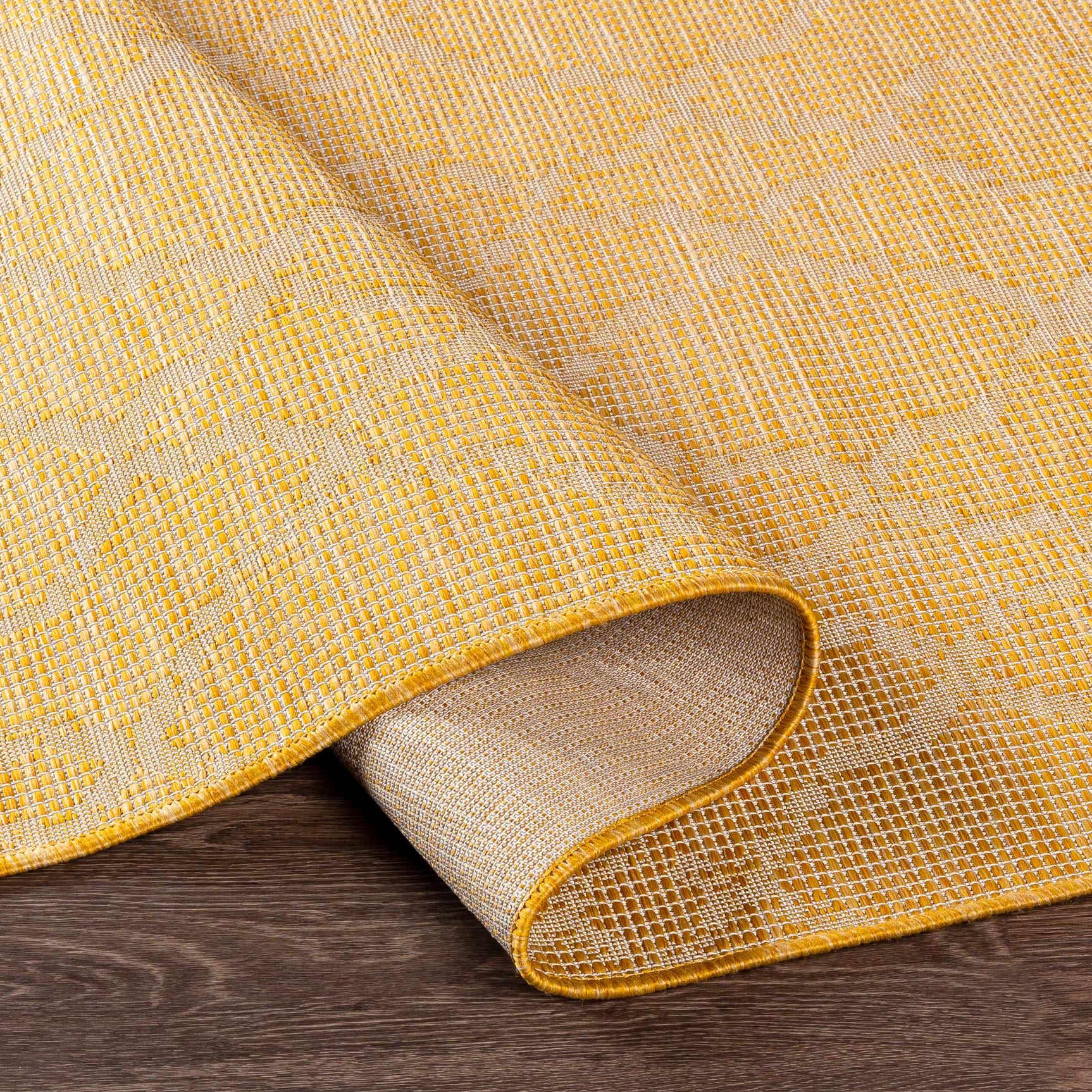 Brocton Yellow Flatweave Outdoor Rug - Clearance - Ornate Home