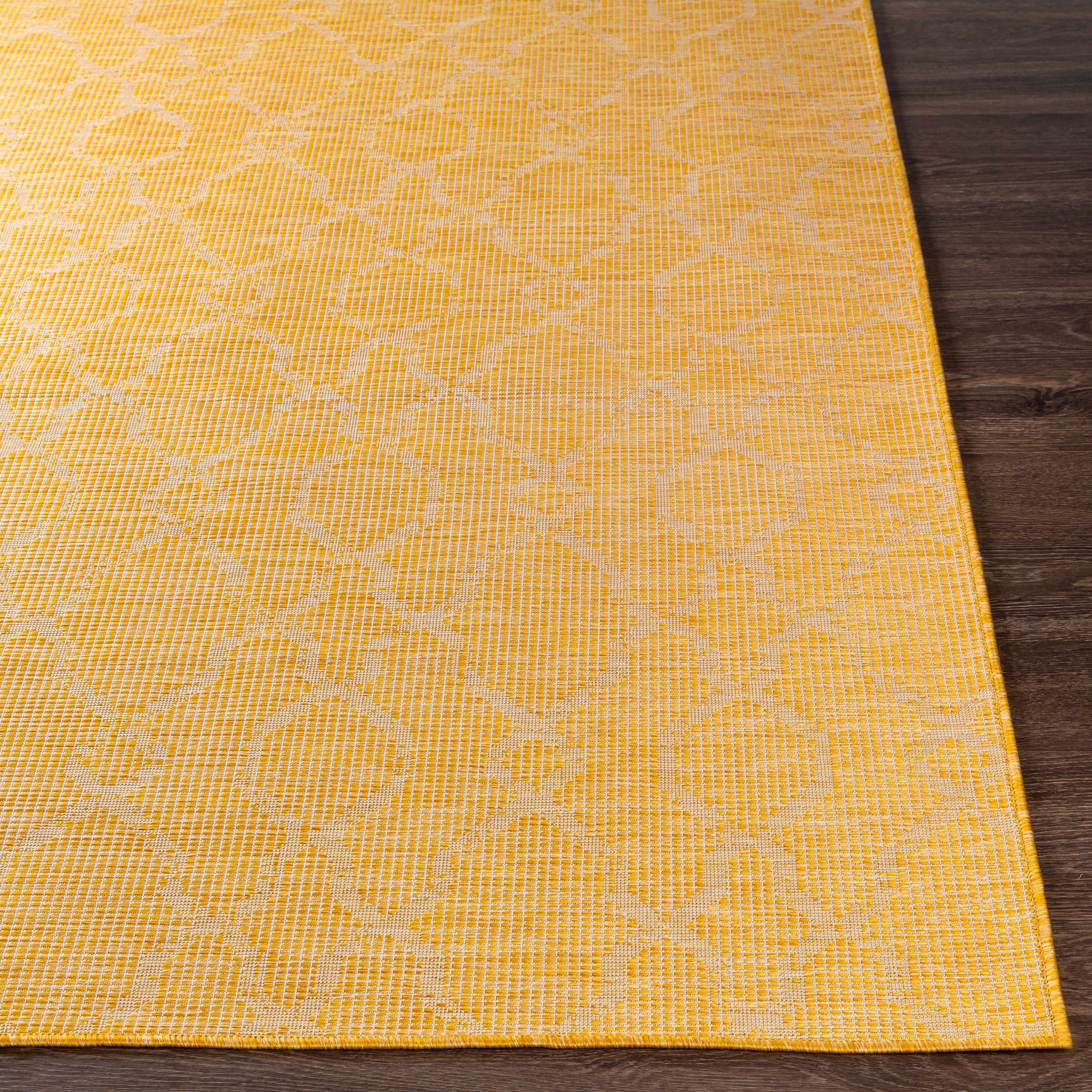 Brocton Yellow Flatweave Outdoor Rug - Clearance - Ornate Home