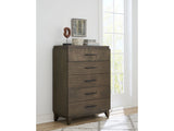 Broderick Five-Drawer Chest- in Wild Oats Brown - Ornate Home