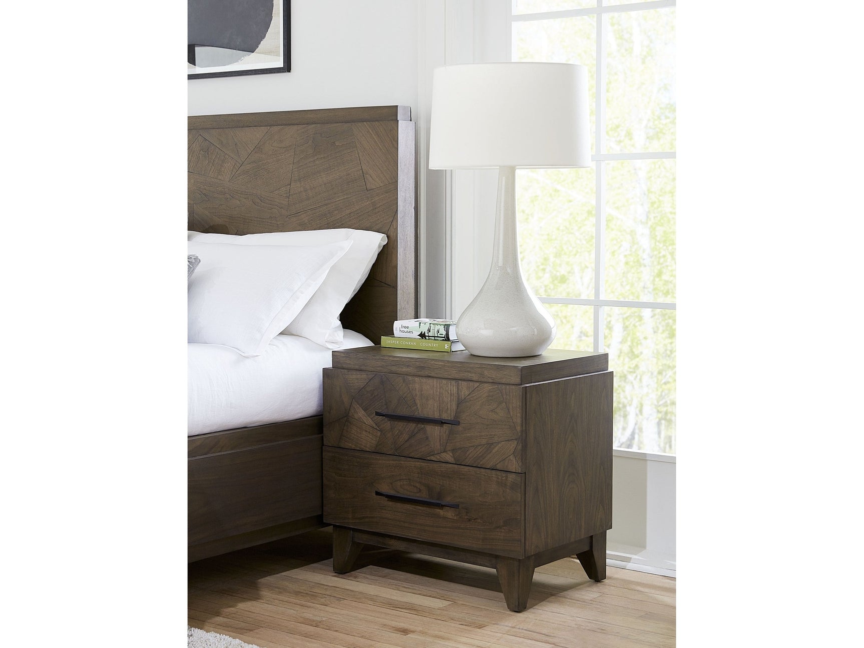 Broderick Two-Drawer Nightstand in Wild Oats Brown - Ornate Home