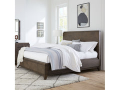 Broderick Wood Eastern King Panel Bed in Wild Oats Brown - Ornate Home