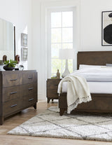 Broderick Wood Full Panel Bed in Wild Oats Brown - Ornate Home