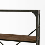 Brodie Brown/Gunmetal Wood Ladder Four Shelf Shelving Unit - Ornate Home