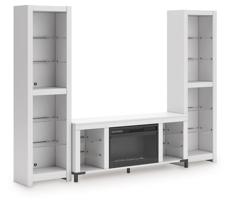Brollevi White 3-Piece Entertainment Center - Ornate Home
