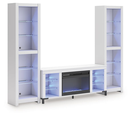Brollevi White 3-Piece Entertainment Center - Ornate Home