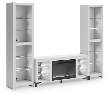 Brollevi White 3-Piece Entertainment Center - Ornate Home