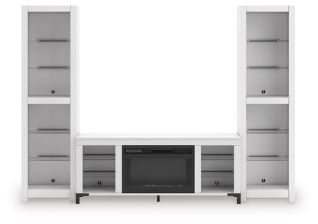 Brollevi White 3-Piece Entertainment Center - Ornate Home