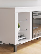 Brollevi White TV Stand with built-in Fireplace (Online Special Price) - Ornate Home