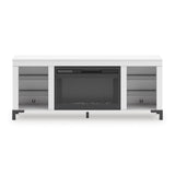 Brollevi White TV Stand with built-in Fireplace (Online Special Price) - Ornate Home