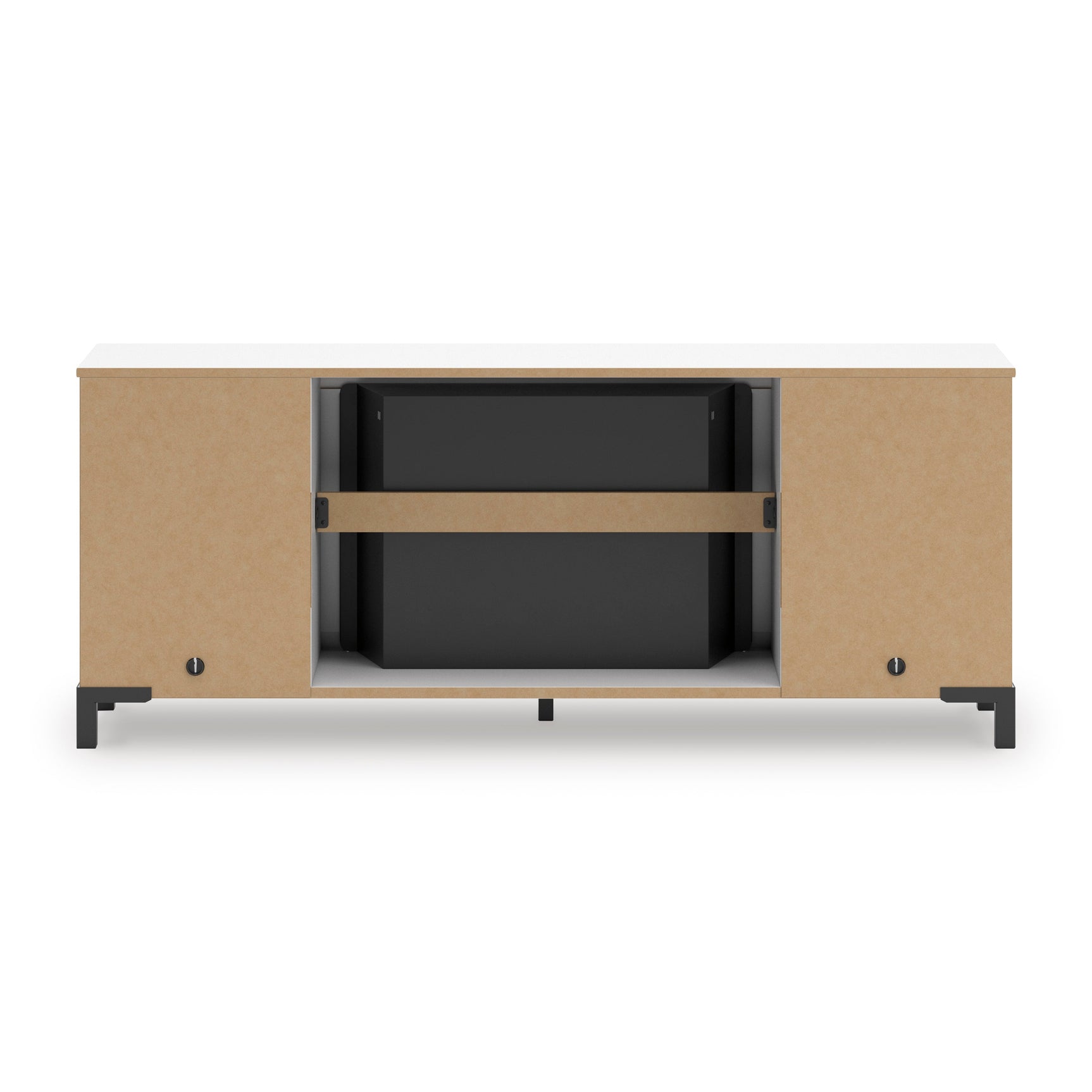 Brollevi White TV Stand with built-in Fireplace (Online Special Price) - Ornate Home
