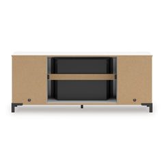 Brollevi White TV Stand with built-in Fireplace - Ornate Home