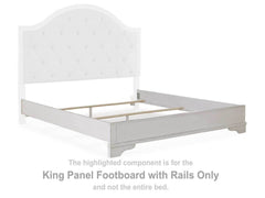 Brollyn Chipped White King Panel Footboard w/ Rails B773-56 - Ornate Home