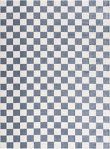 Brone Blue Checkered Washable Rug - Ornate Home
