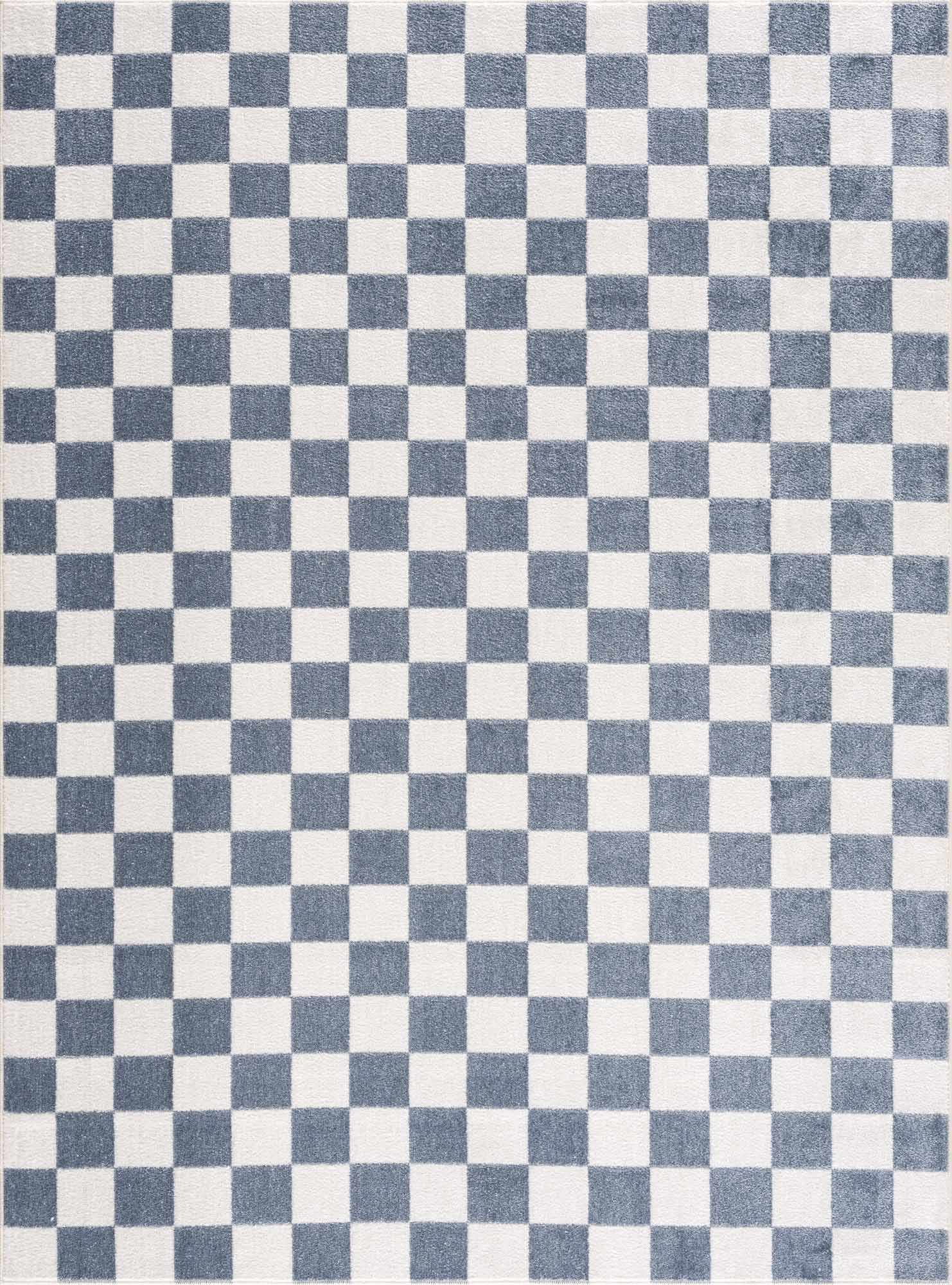 Brone Blue Checkered Washable Rug - Ornate Home