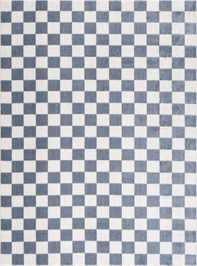 Brone Blue Checkered Washable Rug - Ornate Home