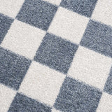 Brone Blue Checkered Washable Rug - Ornate Home