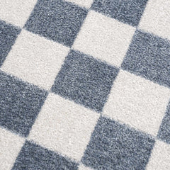 Brone Blue Checkered Washable Rug - Ornate Home