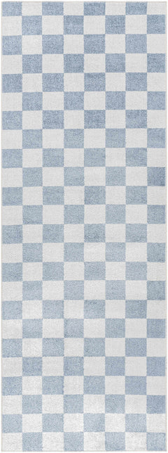 Brone Blue Checkered Washable Rug - Ornate Home