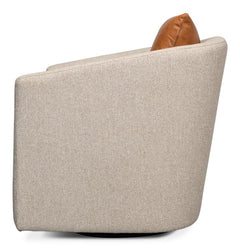 Bronson Beige Swivel Chair - Ornate Home