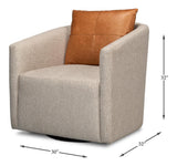 Bronson Beige Swivel Chair - Ornate Home