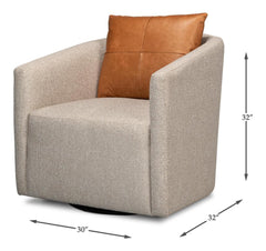 Bronson Beige Swivel Chair - Ornate Home