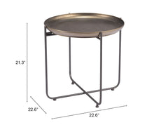 Bronson Bronze Side Table - Ornate Home