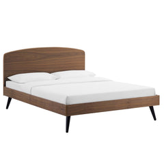 Bronwen Walnut Wood Queen Platform Bed - Ornate Home