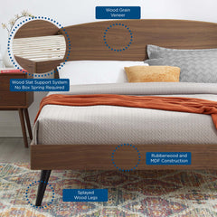 Bronwen Walnut Wood Queen Platform Bed - Ornate Home