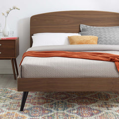 Bronwen Walnut Wood Queen Platform Bed - Ornate Home