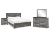 Bronyan Dark Gray King Panel Bedroom Set with Dresser, Mirror and Nightstand (Online Special Price) - Ornate Home