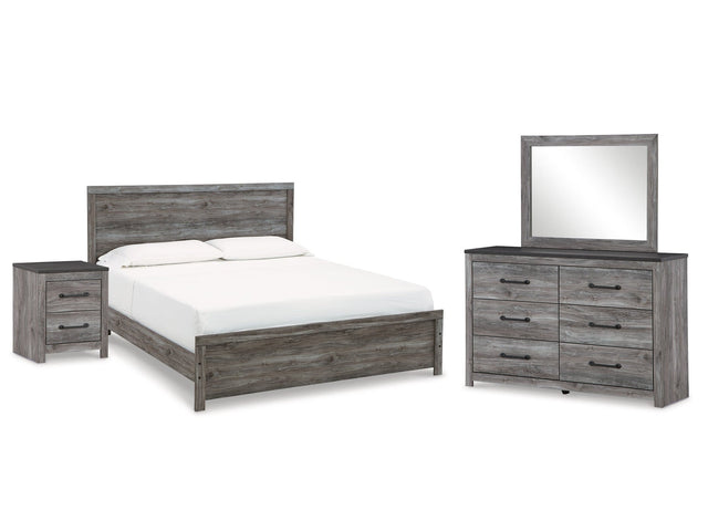 Bronyan Dark Gray King Panel Bedroom Set with Dresser, Mirror and Nightstand (Online Special Price) - Ornate Home