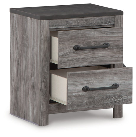 Bronyan Dark Gray King Panel Bedroom Set with Dresser, Mirror and Nightstand - Ornate Home