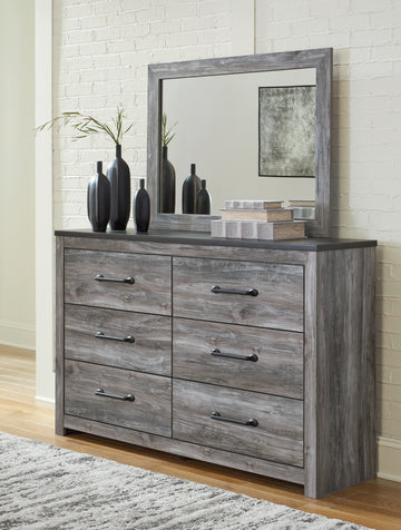 Bronyan Dark Gray King Panel Bedroom Set with Dresser, Mirror and Nightstand - Ornate Home