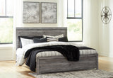 Bronyan Dark Gray King Panel Bedroom Set with Dresser, Mirror and Nightstand - Ornate Home